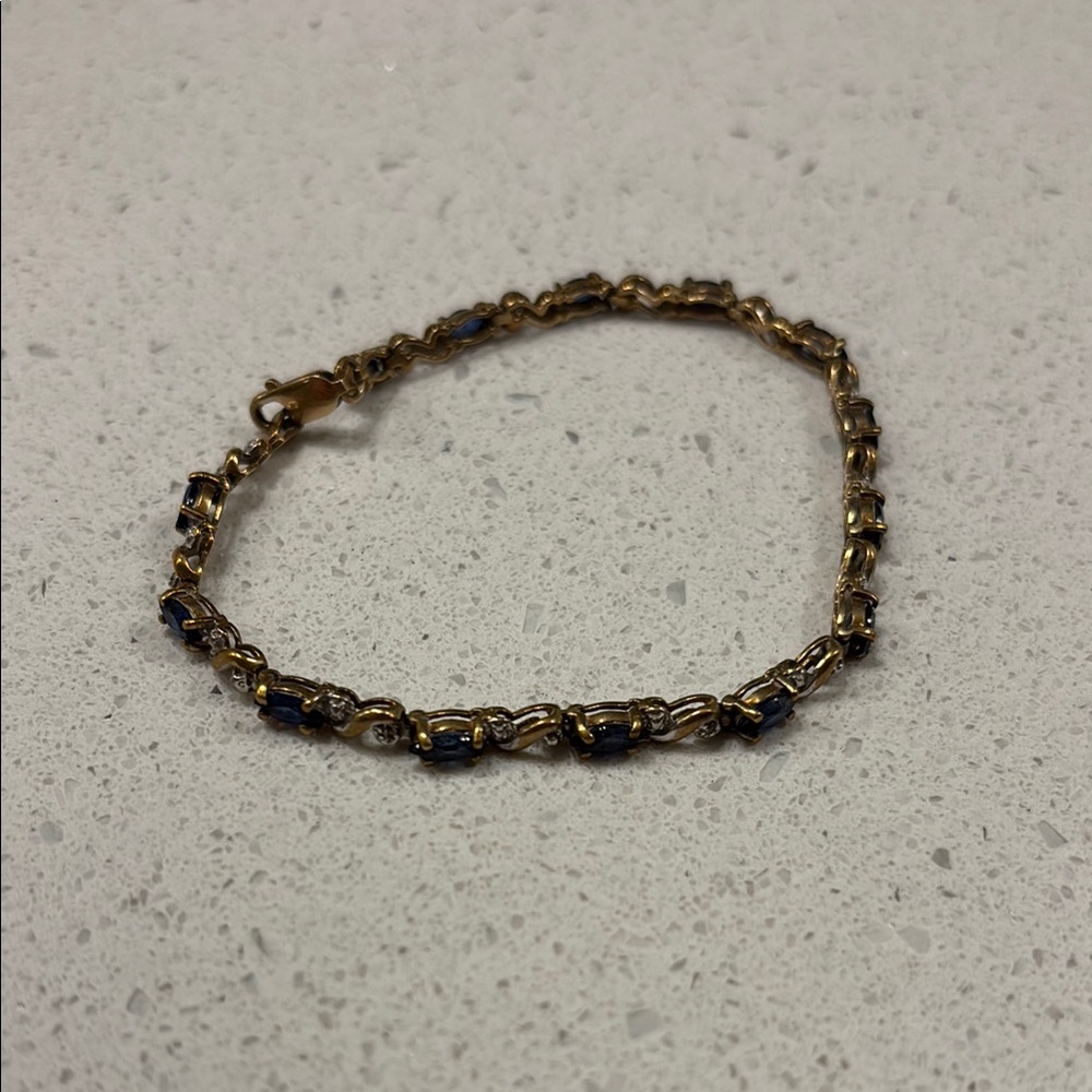 Elegant Gold and Blue Bracelet